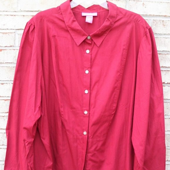 Woman Within Tops - PLUS SIZE Woman Within Button Down Shirt.